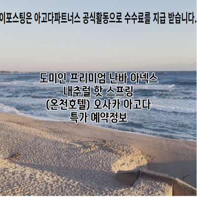도미인 프리미엄 난바 아넥스 내추럴 핫 스프링 (온천호텔) 오사카 아고다 특가 예약정보