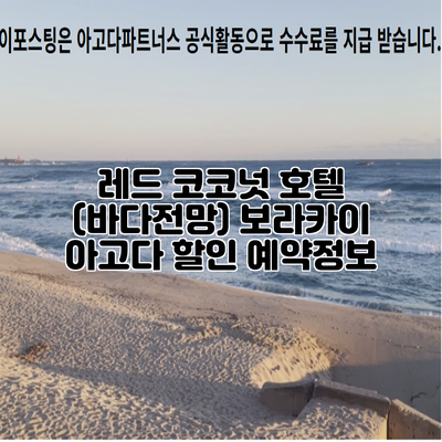 레드 코코넛 호텔 (바다전망) 보라카이 아고다 할인 예약정보
