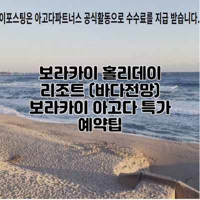 보라카이 홀리데이 리조트 (바다전망) 보라카이 아고다 특가 예약팁