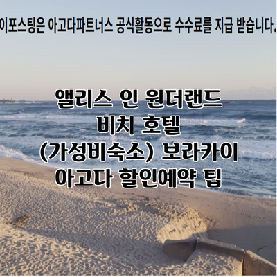 앨리스 인 원더랜드 비치 호텔 (가성비숙소) 보라카이 아고다 할인예약 팁