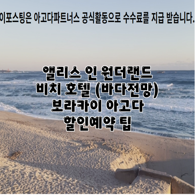 앨리스 인 원더랜드 비치 호텔 (바다전망) 보라카이 아고다 할인예약 팁