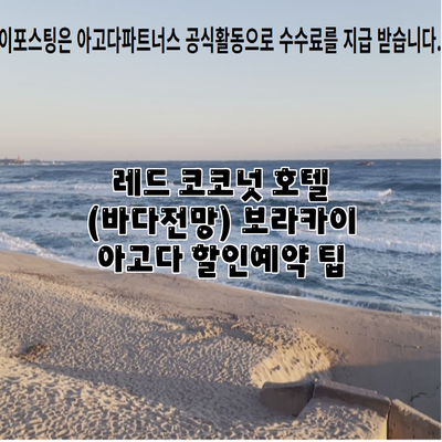 레드 코코넛 호텔 (바다전망) 보라카이 아고다 할인예약 팁