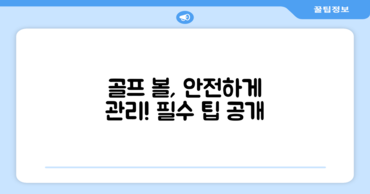 안전한 골프 볼 관리