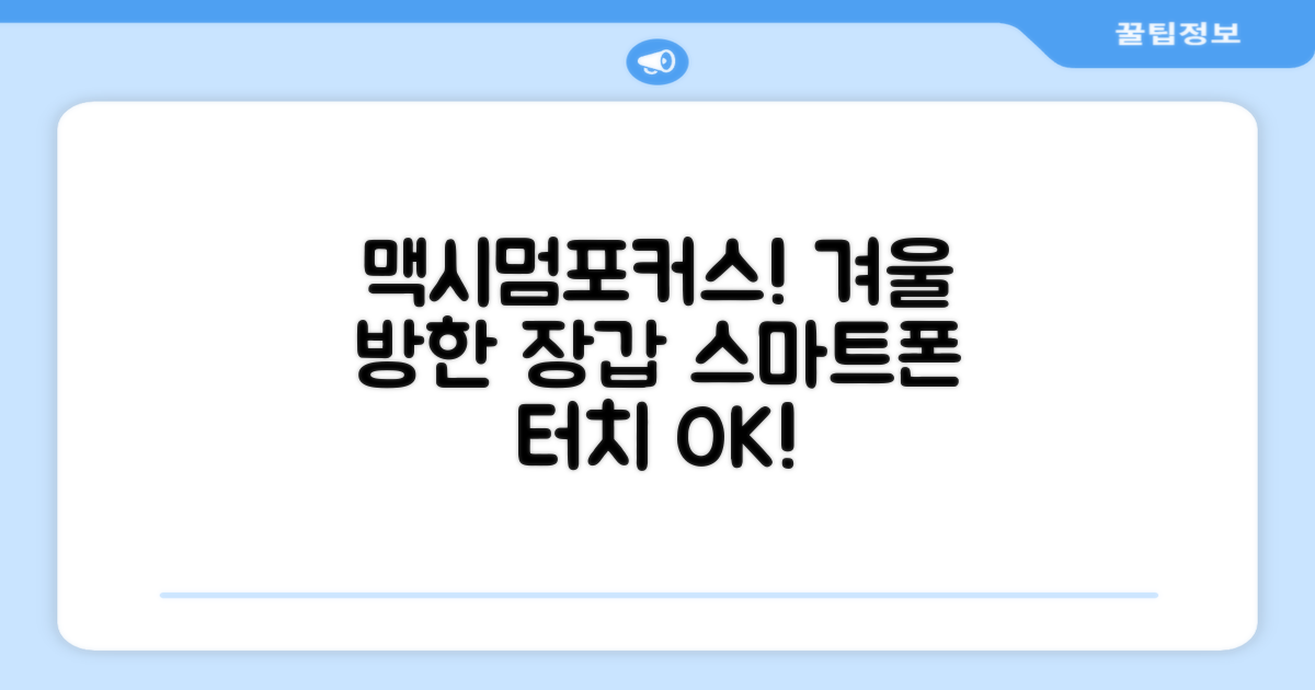 맥시멈포커스 스마트폰 터치 겨울 방한장갑 추천 리뷰