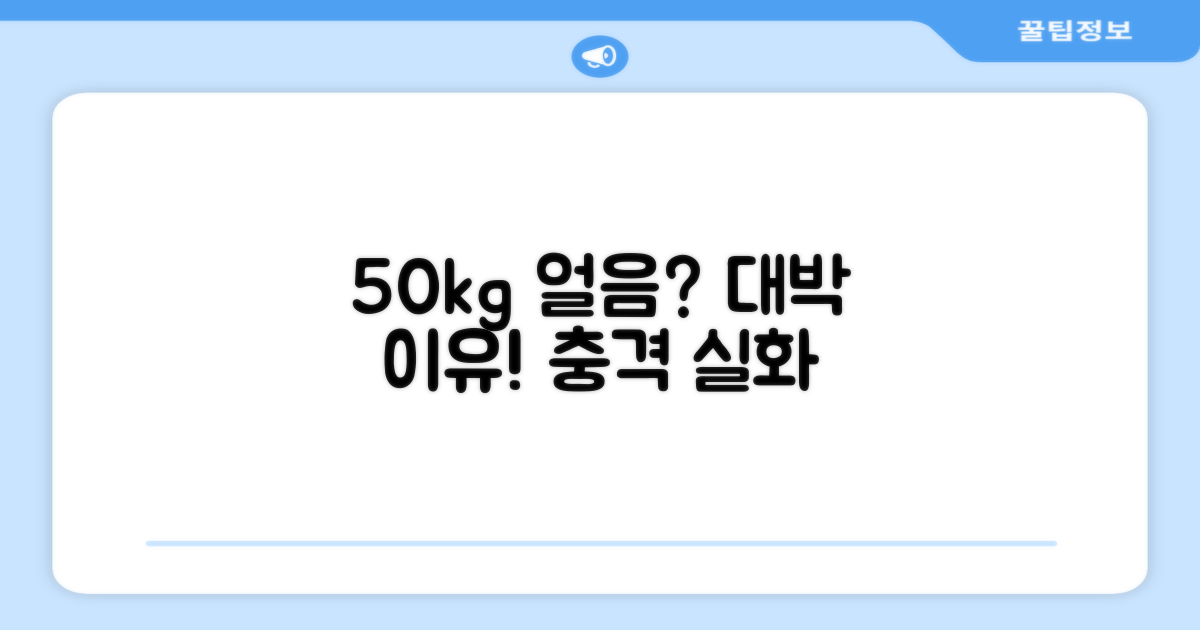 50kg 얼음, 왜 필요할까?