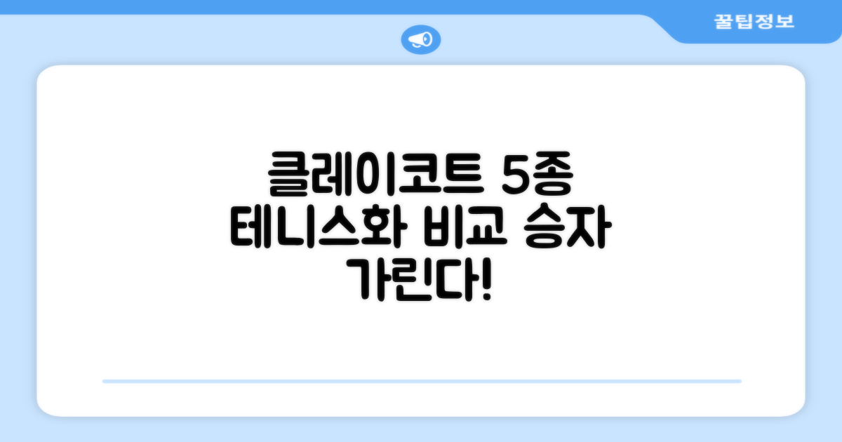 클레이코트 5가지 테니스화 성능 비교