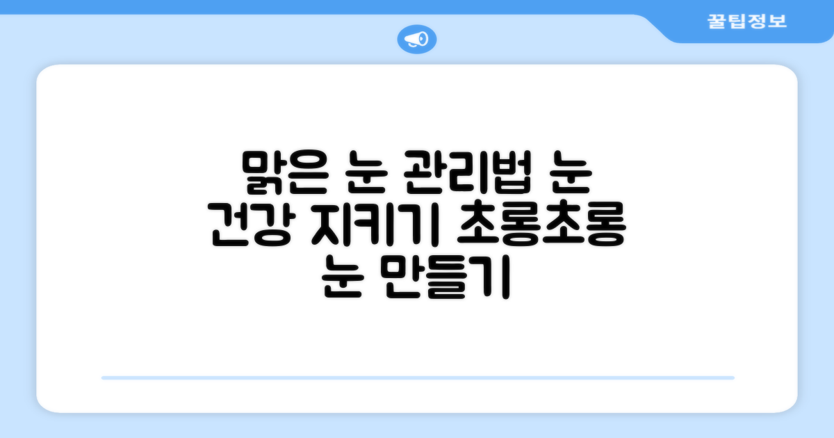 깨끗한 눈, 이렇게 관리해요.