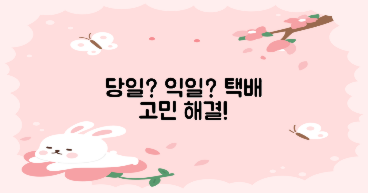 당일 vs 익일 택배 발송