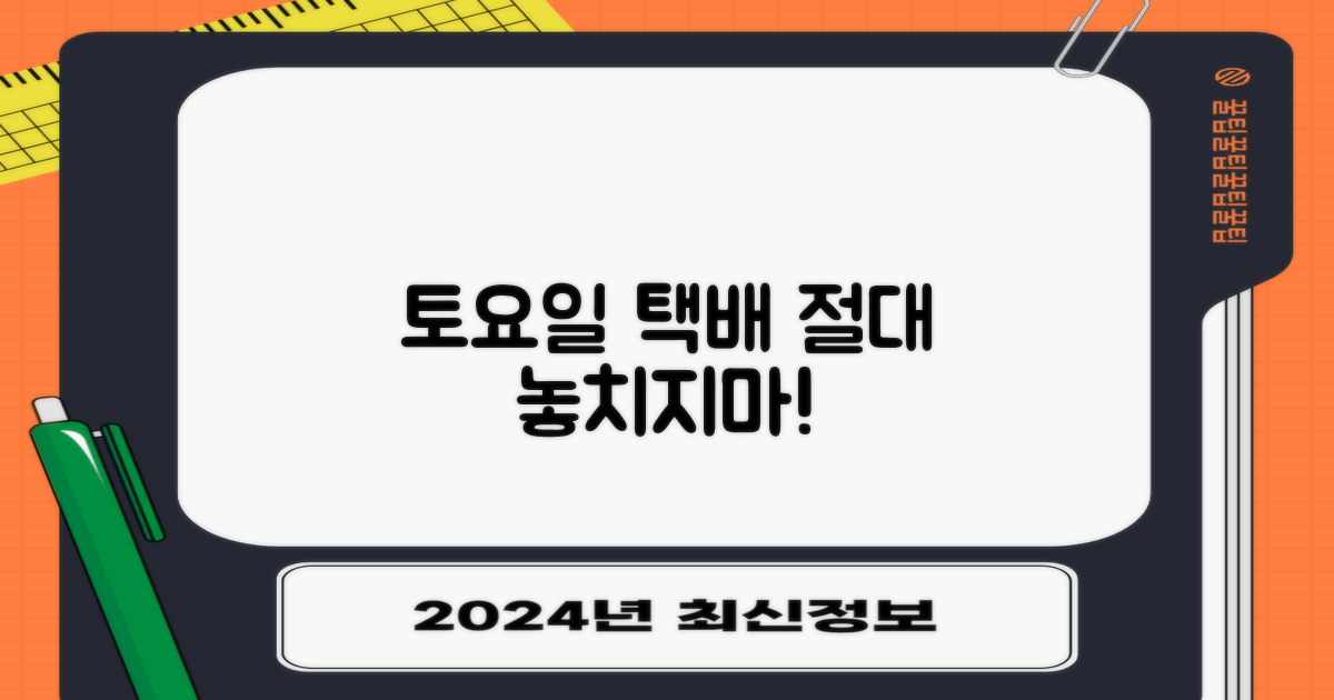 토요일 택배, 놓치지 마세요!