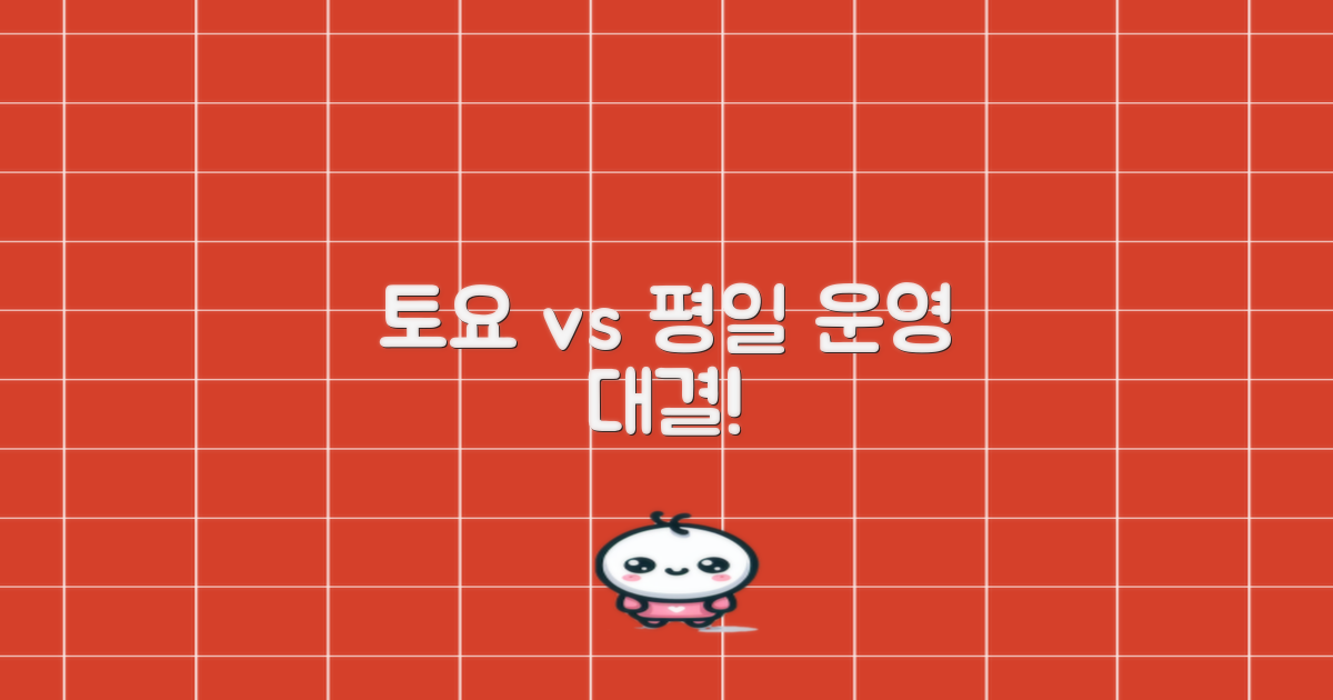 토요 운영 vs 평일 대조