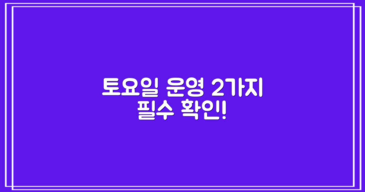 토요일 운영 2가지 확인