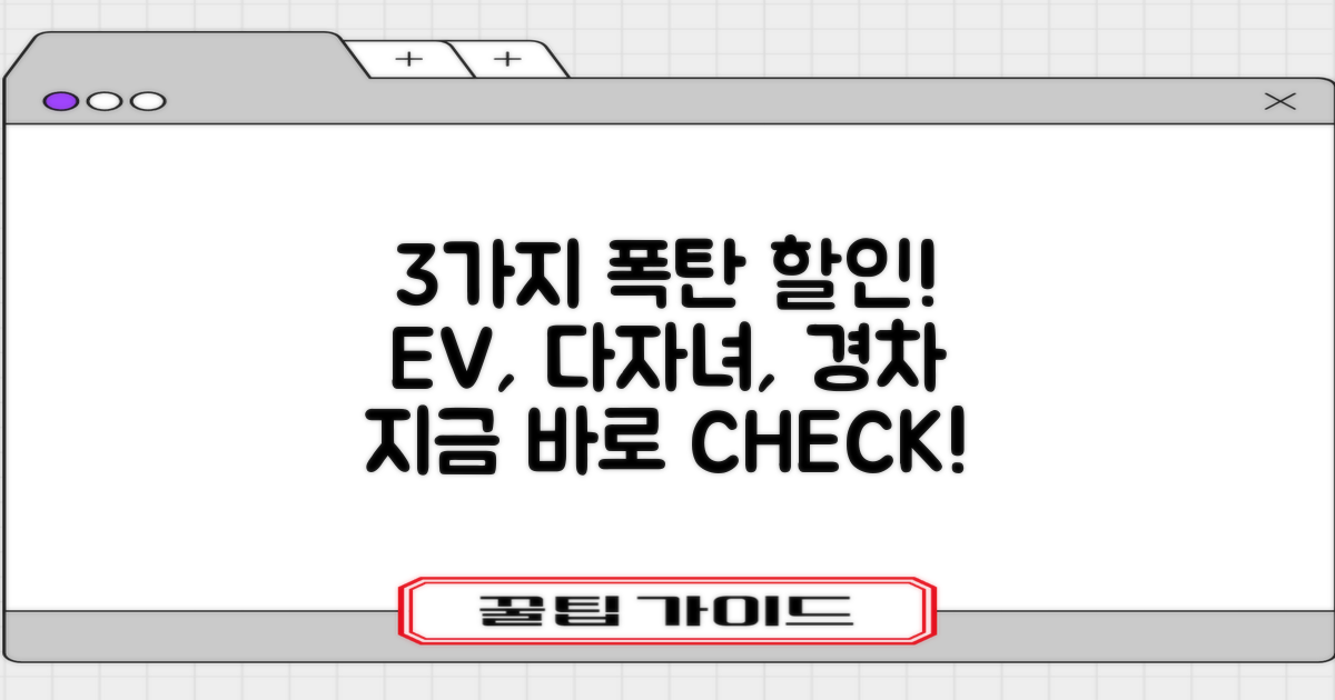 EV, 다자녀, 경차 3가지 할인