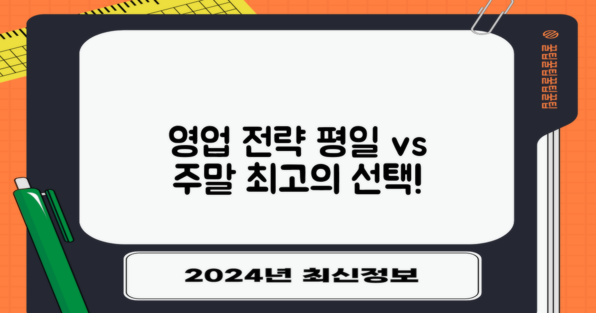 영업: 평일 vs 주말 전략